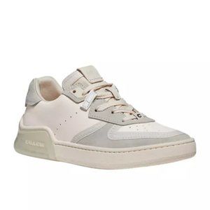 Coach Citysole Suede/Leather Court Sneakers In White/Soft Lilac